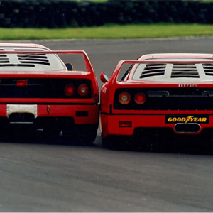 Two Ferrari F40s trading paint